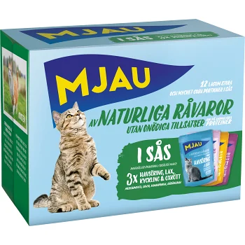 Kattmat Multibox Kött Fisk 12-p Mjau.