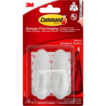 Krok 8cm hög Vit 2-p Command.