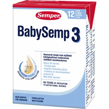 Tillskottsnäring BabySemp 3 Från 12m df 200ml Semper.