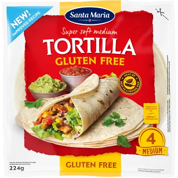 Tortilla Glutenfri 4-p 224g Santa Maria.