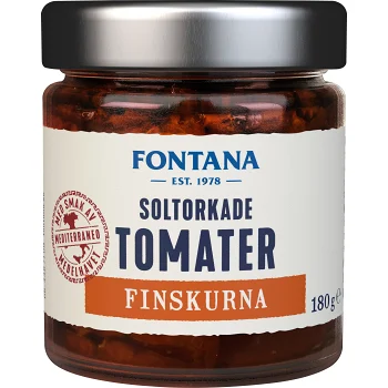 Soltorkade Tomater Finskurna 180g Fontana.