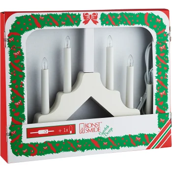 Adventsljusstake Vit Trä 7-ljus Konstsmide.