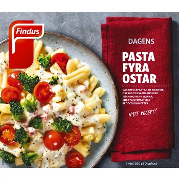 Pasta fyra ostar Fryst 390g Findus.