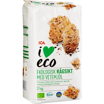 Rågsikt med vetemjöl 2kg KRAV ICA I love eco.