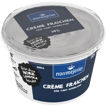 Crème fraichen 34% Naturell 200g Norrmejerier.