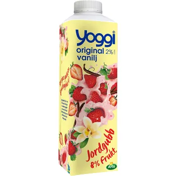 Yoghurt Original Jordgubb &amp; Vanilj 2% 1000g Yoggi®.