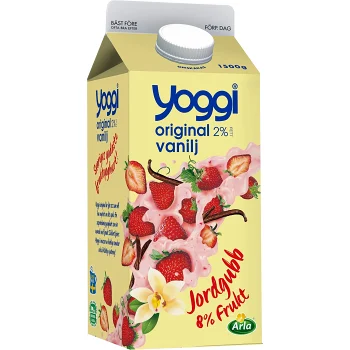 Yoghurt Original Jordgubb Vanilj 2% 1500g Yoggi®.