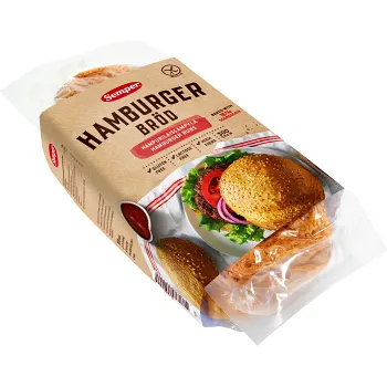 Hamburgerbröd Glutenfri 300g Semper.