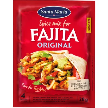 Fajita Kryddmix Original Medium 28g Santa Maria.