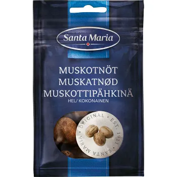 Krydda Muskotnöt Hel påse 10g Santa Maria.