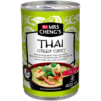 Grytbas Thai green curry Mild 400ml Mrs Chengs.