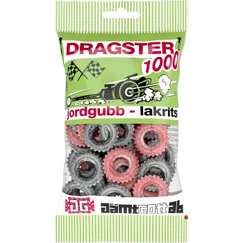 Godispåse Jordgubb &amp; lakrits 65g Dragster.
