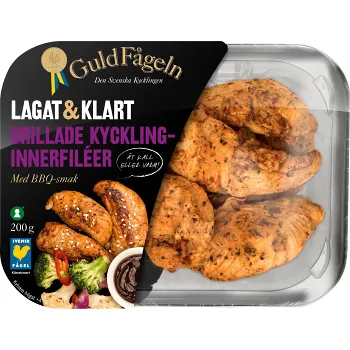 Kycklinginnerfilé grillad BBQ 200g Guldfågeln.