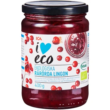 Rårörda lingon 400g KRAV ICA I love eco.