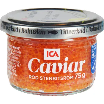 Caviar röd stenbitsrom 75g ICA.