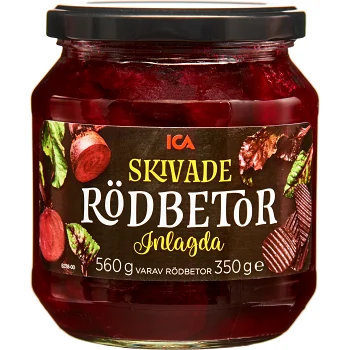 Skivade &amp; inlagda Rödbetor 560g ICA.