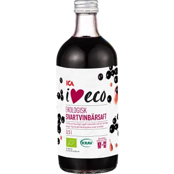 Svartvinbärssaft 0,5l KRAV ICA I love eco.