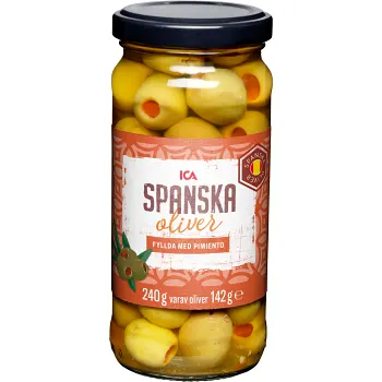 Fyllda Oliver Gröna med Pimiento 240g ICA.