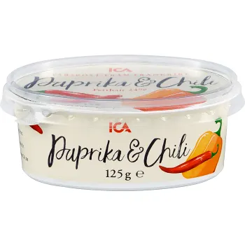 Färskost Paprika &amp; chili 125g ICA.
