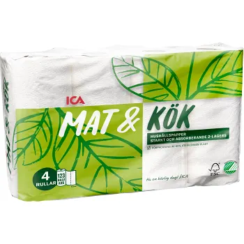 Hushållspapper Mat &amp; kök 4-p Miljömärkt ICA.
