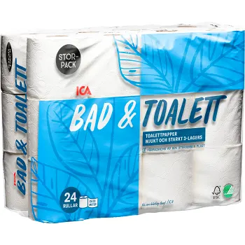 Toalettpapper 24-p Miljömärkt ICA.