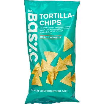 Tortillachips Naturella 450g ICA Basic.