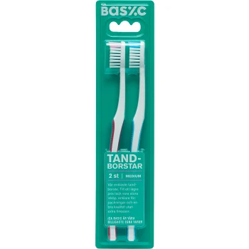 Medium Tandborste 2-p ICA Basic.