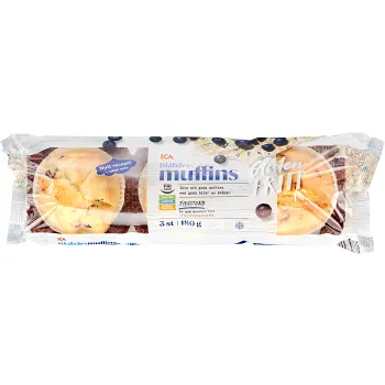 Blåbärsmuffins Glutenfri Fryst 3-p 180g ICA.