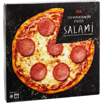 Pizza Salami stenugnsbakad pizza 350g ICA.