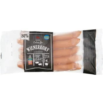 Wienerkorv Ectra fin 80% Kötthalt 300g ICA.