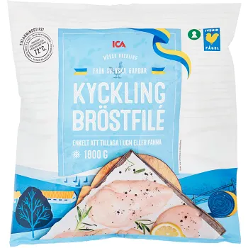 Kycklingbröstfilé mörad Fryst 1800g ICA.