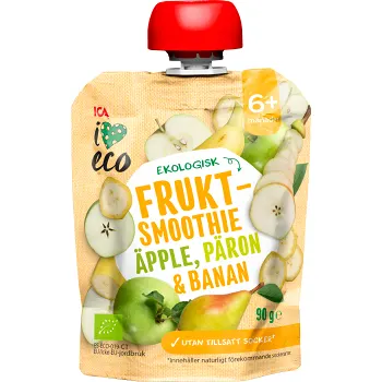 Fruktmellis Äpple päron &amp; banan Från 6mån Ekologisk 90g ICA I love eco.
