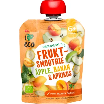 Fruktmellis Äpple banan &amp; aprikos Från 6mån Ekologisk 90g ICA I love eco.
