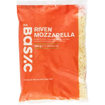 Mozzarella riven 250g ICA Basic.