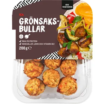 Grönsaksbullar vegetarisk 200g ICA.