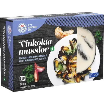 Vinkokta Blåmusslor 670g ICA Gott liv.