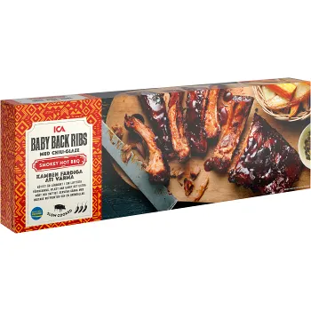 Baby back ribs hot 475g ICA.