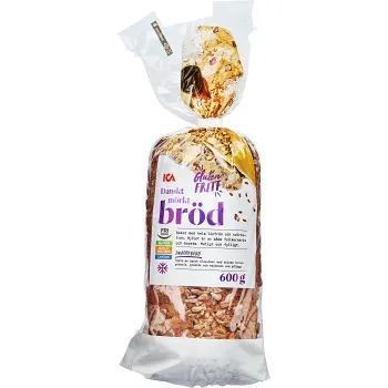 Dansk Grovt Bröd Glutenfri 600g ICA.