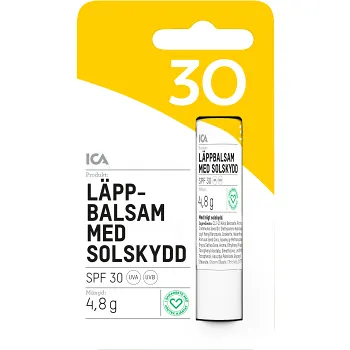 Läppbalsam med Solskydd SPF30 1-p ICA Hjärtat.