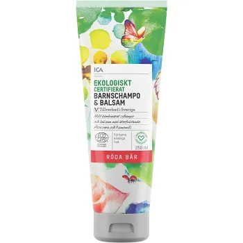Barnchampo &amp; Balsam Ekologisk 2in1 250ml ICA Hjärtat EKO.