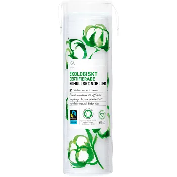 Bomullsrondeller Ekologisk 80-p ICA Hjärtat.