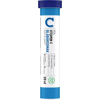 Vitamin C Blåbär Kosttillskott brustablett 20-p ICA Hjärtat.