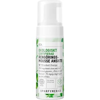 Ansiktsrengöring mousse Ekologisk 150ml ICA Hjärtat EKO.