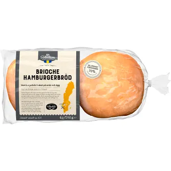 Brioche hamburgerbröd 4-p 280g ICA Selection.