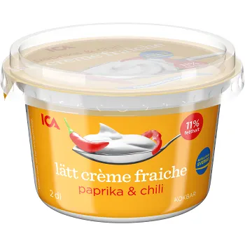 Crème fraiche Lätt Paprika &amp; chili 11% 2dl ICA.