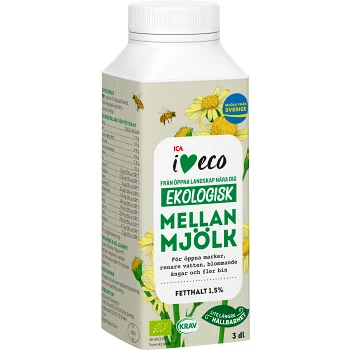 Mellanmjölk KRAV 1,5% 3dl ICA I love eco.
