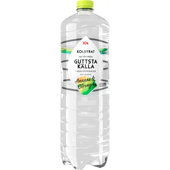 Vatten Kolsyrad Ananas &amp; citron 1,5l ICA.