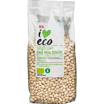 Små vita bönor torra Ekologiska 500g ICA.