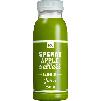 Juice Spenat äpple &amp; selleri Kallpressad 250ml ICA.