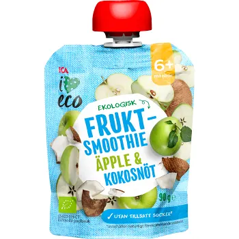 Smoothie Äpple &amp; kokosnöt 6m 90g ICA I love eco.